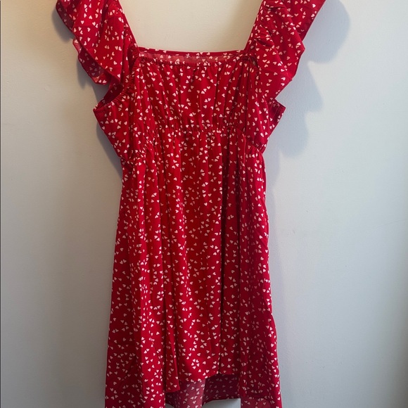 Red Ruffled Dress with Heart Print perfect for valentines - Picture 6 of 6